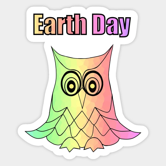 EARTH Day Celebration Cute Owl Sticker by SartorisArt1